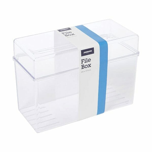 Clear Index Card File Box