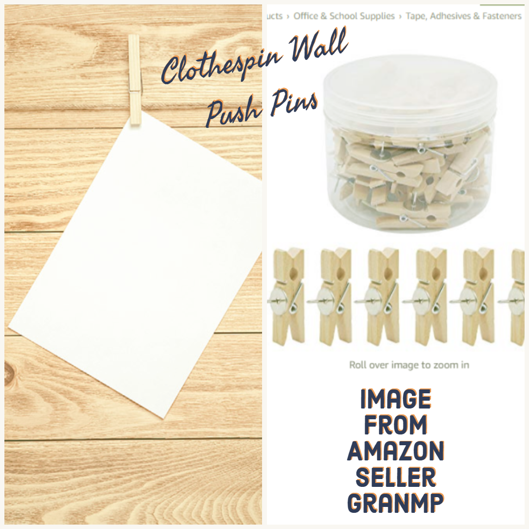 Clothespin Wall Push Pins