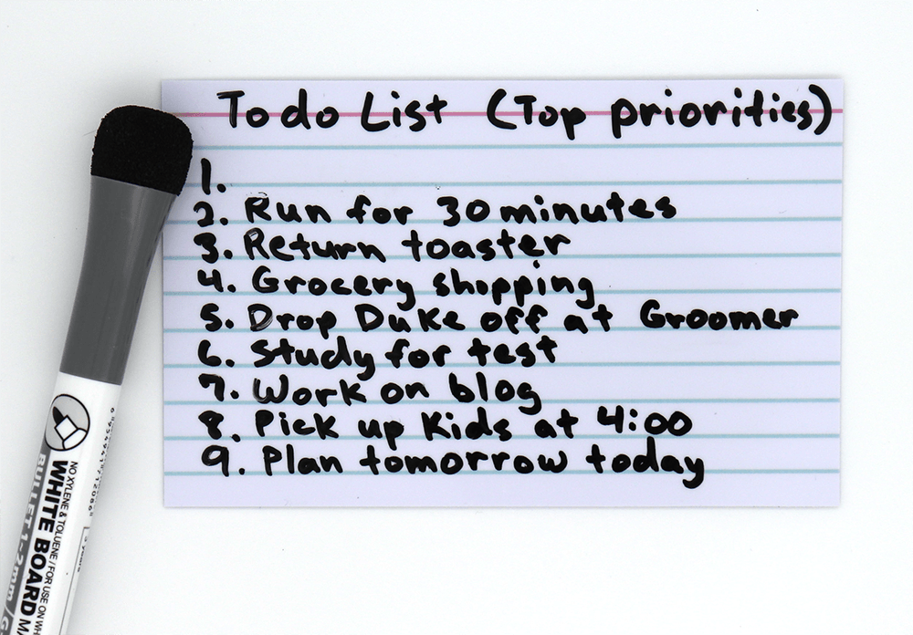 To-Do List Using ProSimpli Reusable Index Cards Completed