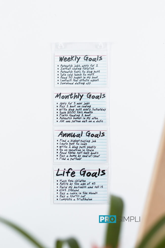 4x6 Index Card Goals and Motivation