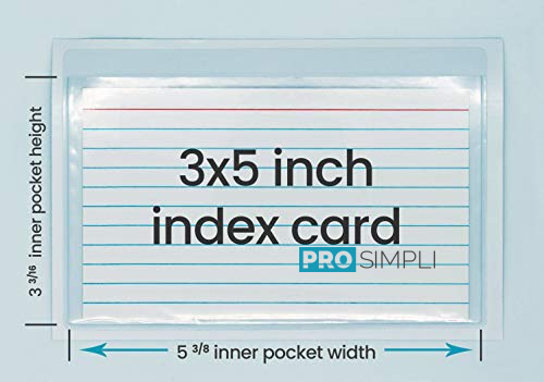 ProSimpli 3X5 Adhesive Index Card Holder Sleeves