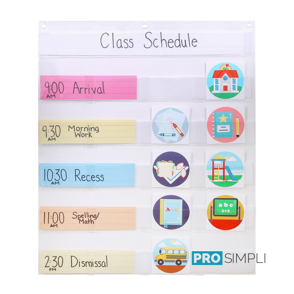 Clear Classroom Pocket Chart for Sentence Strips - ProSimpli