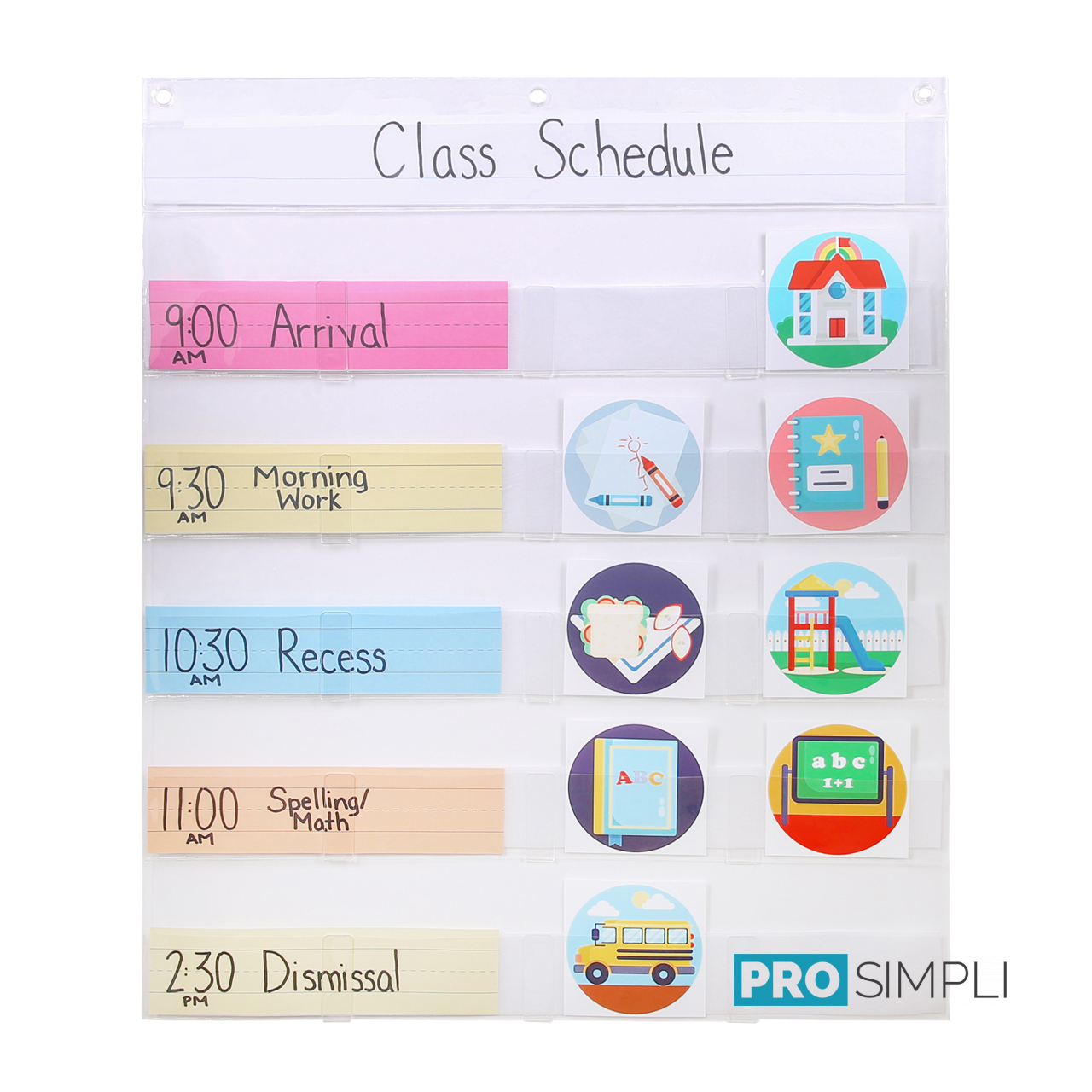 ProSimpli Clear Classroom Pocket Chart For Class Schedule Creative Classroom Daily Schedule with ProSimpli Pocket Chart