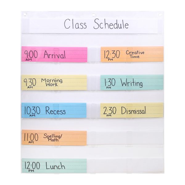 Classroom Daily Class Schedules Using Our Clear Pocket Chart