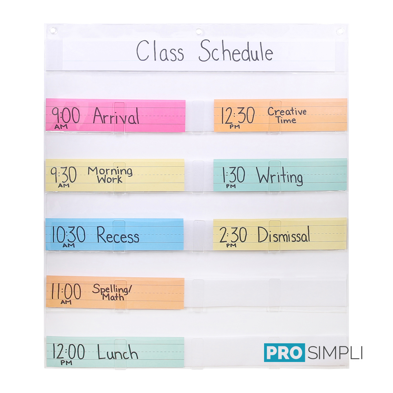 ProSimpli Clear Classroom Pocket Chart For Classroom Daily Schedule Classroom Daily Class Schedules Using Our Clear Pocket Chart