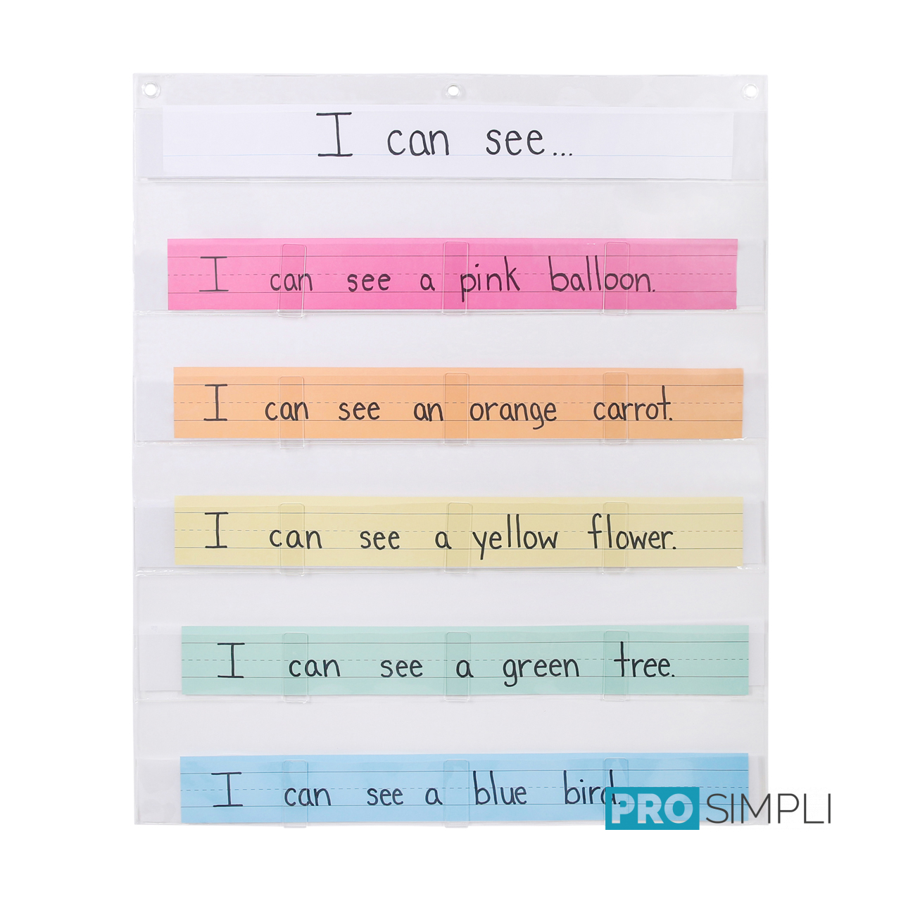 ProSimpli Classroom Pocket Chart is Perfect for 3&quot; Sentence Strips